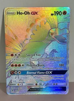 Ho-Oh GX Rainbow SM80 Black Star Promo NM Pokemon - Image 1