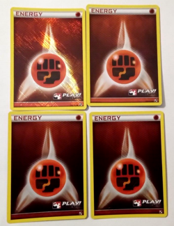 4 NEW Fighting 2011 Energy Play Pokemon League Promo Cross Hatch Holo TCG Card - Image 1