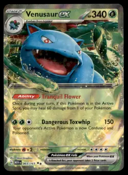 Venusaur ex 003 165 Double Rare 151 Pokemon NM - Image 1