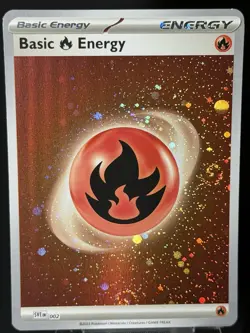 2x SWIRL 🌀 Basic Fire Energy (Cosmos Holo) - SVE: Energy 002 Pokemon TCG NM - Image 1