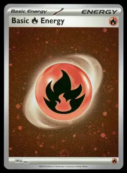 2x SWIRL 🌀 Basic Fire Energy (Cosmos Holo) - SVE: Energy 002 Pokemon TCG NM - Image 2