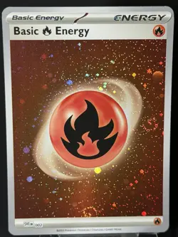 2x SWIRL 🌀 Basic Fire Energy (Cosmos Holo) - SVE: Energy 002 Pokemon TCG NM - Image 4