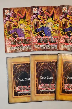 1996 Yu-Gi-Oh Trading Card Game Official Rulebook Version 2.0 & 3.0 w/ Play Mat - Image 2