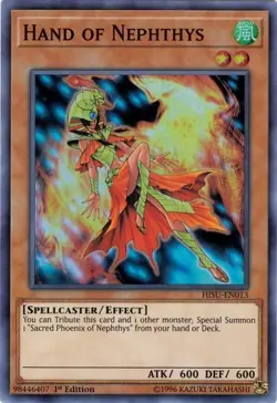 YUGIOH 3x Hand of Nephthys HISU-EN013 1st edition Super Rare Near-Mint NM x 3 - Image 1
