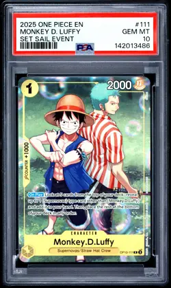 Monkey D. Luffy PSA10 2025 One Piece Promos Set Sail Event #111 - Image 1