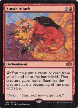 Sneak Attack Dominaria Remastered Regular Mythic #139 NM MTG - Image 1