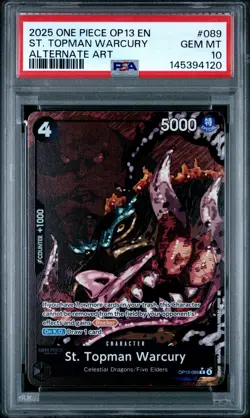 2025 ONE PIECE OP13-CARRYING ON HIS WILL ALTERNATE ART ST. TOPMAN WARCURY PSA 10 - Image 1