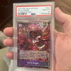 PSA 10 GEM MT 2025 One PIece OP13 EN Gol D. Roger Alternate Art #064 - Image 4