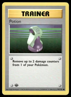 Pokemon Cards Potion 94/102 1st Edition Base Set Shadowless Common NM *8 - Image 1