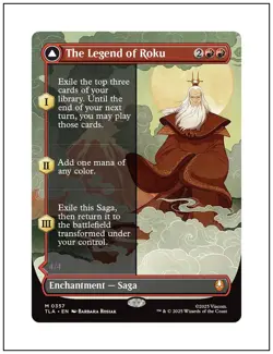 The Legend of Roku, Borderless Art, Avatar, Magic the Gathering MTG NM - Image 1