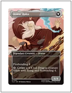 The Legend of Roku, Borderless Art, Avatar, Magic the Gathering MTG NM - Image 2