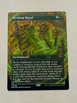 MTG FOIL Borderless Crimped Birthing Ritual Modern Horizons 3 - Image 1