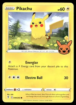 Pikachu Trick or Trade BOOster 049/203 Promo Pokemon Near Mint - Image 1
