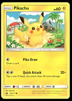 Pikachu Crimson Invasion 30/111 Common Pokemon Near Mint - Image 1