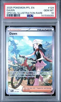 2025 POKEMON PFL EN-PHANTASMAL FLAMES SPECIAL ILLUSTRATION RARE #129 DAWN PSA 10 - Image 1
