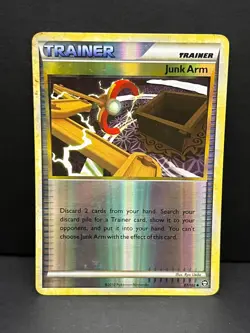 Junk Arm 87/102 Uncommon HGSS Triumphant Pokemon Reverse Holo Damaged - Image 1