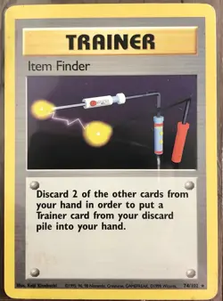 Pokemon Item Finder Trainer Base Set (Unlimited) 074/102 Rare Normal LP/LP+ - Image 1