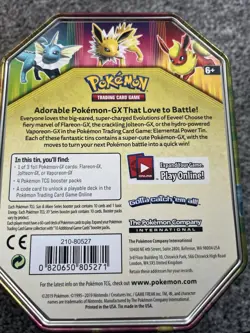 Pokemon TCG Elemental Power Tin Bundle Flareon GX Jolteon GX Vaporeon GX - Image 2