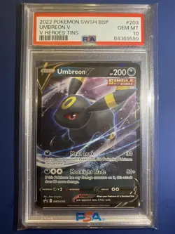 Pokemon PSA 10 Umbreon V SWSH203 - Heroes Tins Promo - Black Star - Gem Mint - Image 1