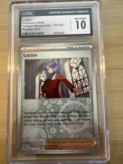 Lucian Pokemon Twilight Masquerade 2024#157/167 CGC 10 Gem Mint REVERSE HOLO - Image 1