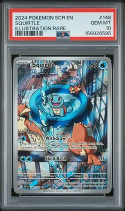 2024 POKEMON SCR EN-STELLAR CROWN ILLUSTRATION RARE #148 SQUIRTLE PSA 10 - Image 1