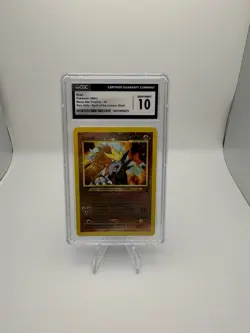 CGC 10 GEM MINT Entei 2001 Black Star Movie Promo 34 Reverse Holo Pokemon Card - Image 1