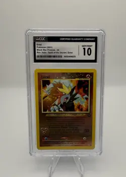 CGC 10 GEM MINT Entei 2001 Black Star Movie Promo 34 Reverse Holo Pokemon Card - Image 2