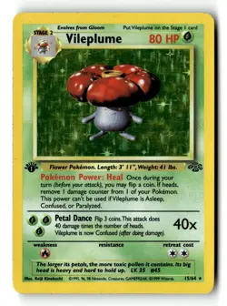 Pokemon Card Vileplume (15) 1st Edition Holo LP Jungle 15/64 - Image 1