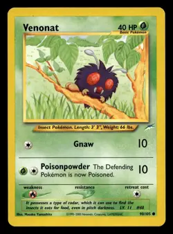 Venonat 90/105 Common Neo Destiny WOTC Pokemon LP - Image 1