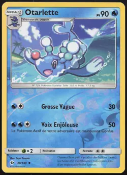 Carte Pokemon Otarlette 40/149 Soleil et Lune REVERSE Francais - Image 1