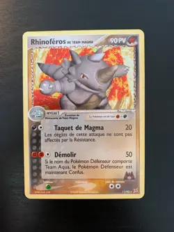 Carte Pokemon : Rhinoferos de Team Magma 11/95 Holo Ex Team Aqua & Team Magma FR - Image 1