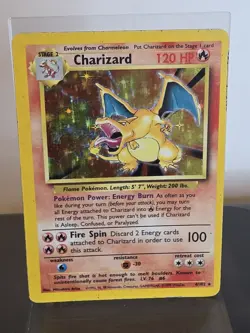 Pokemon TCG Charizard Base Set 4/102 Holo Rare Unlimited - HP Condition - Image 1