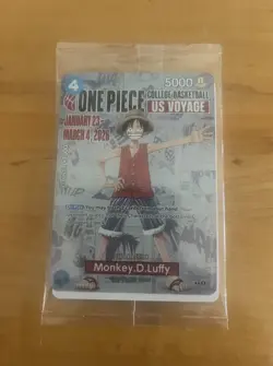 One Piece College Basketball US Voyage Monkey D Luffy Card (Sealed In Hand) Rare - Image 1