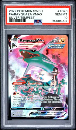 PSA 10 Rayquaza Vmax TG20/TG30 Silver Tempest Pokemon Card - Image 1
