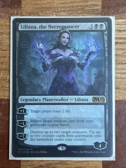 Magic The Gathering Liliana the Necromancer Mythic Black Foil 291 MTG Card Used - Image 1