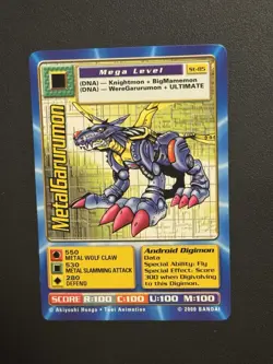 Digimon MetalGarurumon ST-85 RARE Swedish McDonald’s Promo Card English 2000 - Image 1