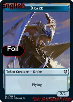 EN - Foil - Drake // Insect Double-Sided Token - 5 // 7 - ZNR - NM - Image 1