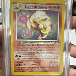 2002 Pokemon NEO DESTINY LIGHT ARCANINE HOLO #12 PSA 5 - Image 3