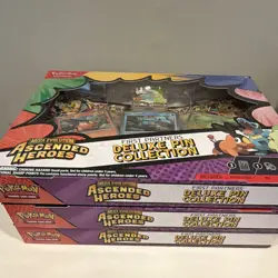 Pokemon TCG Mega Evolution Ascended Heroes Deluxe Pin Collection 3 Boxes 2024 - Image 4