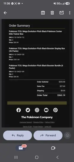 6/17/26 (2) Pokemon TCG Mega Evolution—Pitch Black Pokemon Center ETB - Image 2