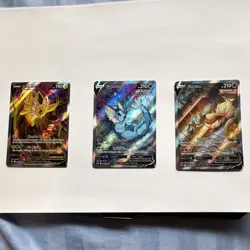 Pokemon TCG Evolving Skies Jolteon V Vaporeon V Flareon V Holo Lot (3) - Image 1