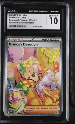 2024 Pokemon Temporal Forces SIR Bianca's Devotion #209 CGC 10 - Image 1