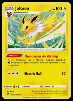 Jolteon 047/185 Cosmo Holo Promo Pokemon Near Mint - Image 1