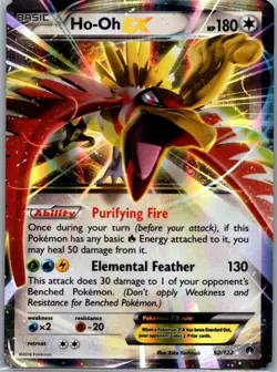 Ho-Oh EX 92/122 Holo EX Rare BREAKpoint Pokemon Near Mint [DAMAGED] - Image 1