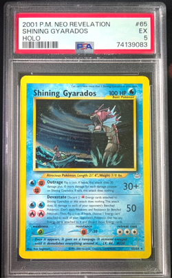 PSA 5 SHINING GYARADOS #65 HOLO 2001 POKEMON NEO REVELATION - Image 2