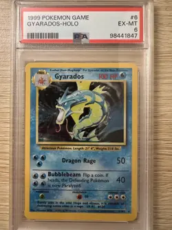 1999 Pokemon Gyarados Base Set 6/102 Holo PSA 6 - Image 1