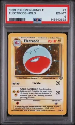 1999 POKEMON JUNGLE SET UNLIMITED #2 ELECTRODE HOLO - PSA 6 - Image 1