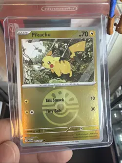 Pokemon Pikachu Sword & Shield 153/202 reverse holo 70 HP Tail Smack Tiny Bolt - Image 2