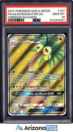 Pokemon 2017 Alolan Exeggutor GX 107 Full Art Crimson Invasion GEM MINT PSA 10 - Image 1