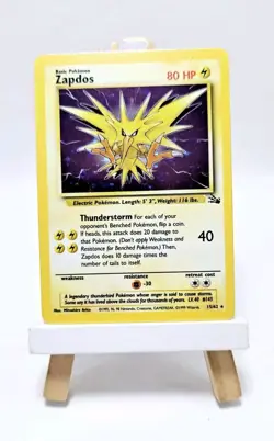Zapdos 15/62 - Holo Rare - Fossil WOTC - Unlimited - NM - Pokemon TCG - Image 1
